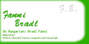 fanni bradl business card